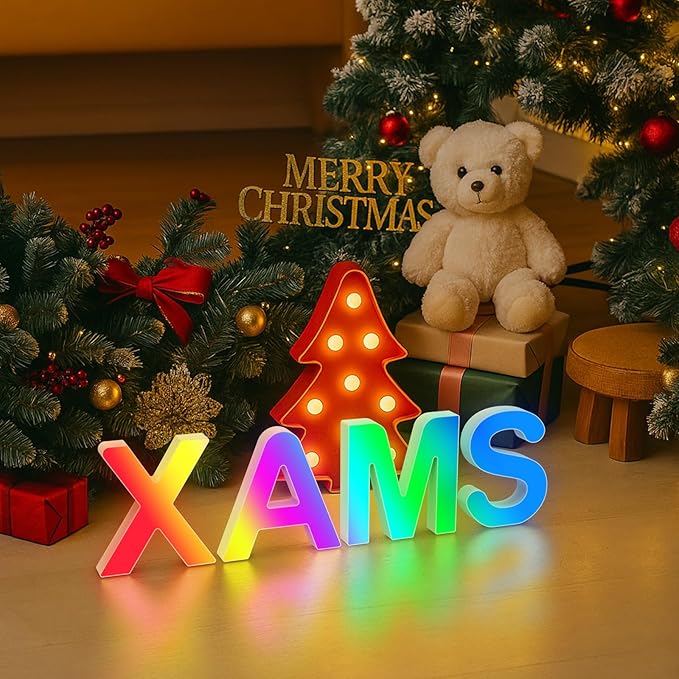 OJQ Light Up Letters Led Lights- Marquee Letters for Room Decor Wall Lights - Christmas Gifts Music Sync Color Change Colorful, Christmas Birthday Gifts for Girl, Teen Girls Gifts Home Wall Decor
