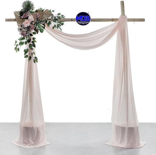 MDS Halloween Chiffon Draping Fabric - 2 Panel, 30" Wide x 40ft Long - Sheer Spooky Arbor & Canopy Drapery for Haunted House Backdrops, Party Ceilings, DIY Costumes & Themed Events - Nude