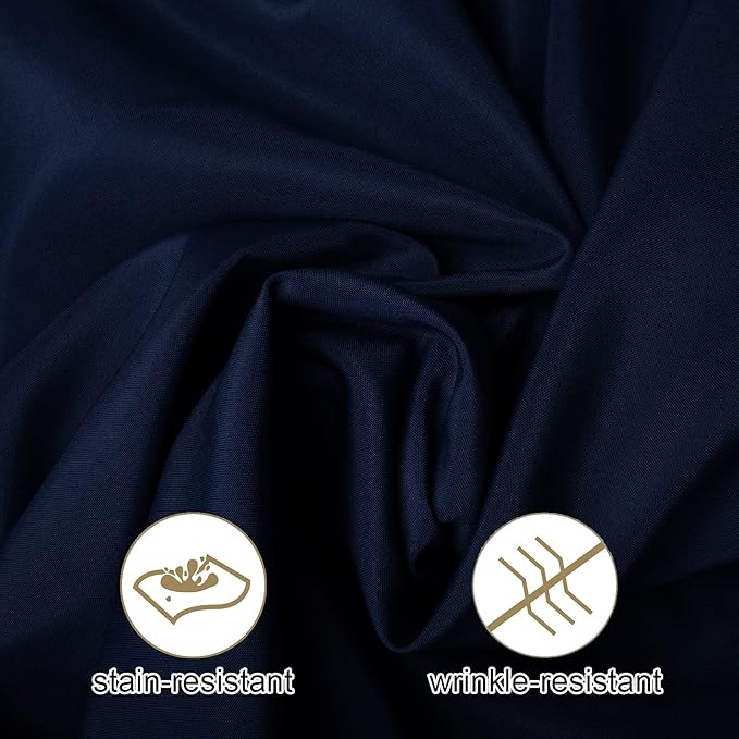 Ascoza 2pack 70 Inch Navy Round Tablecloth in Washable Polyester Fabric for Wedding/Banquet/Restaurant/Parties…