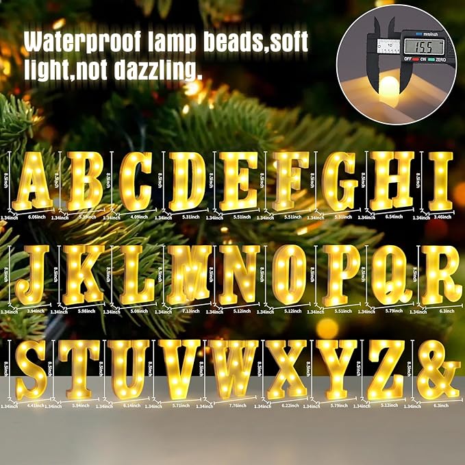 Light Up Letters B,LED Sign Marquee Letters 26 Alphabet for Party Birthday Name,Wedding,Christmas Decorations,Personalized Name Sign Letter for Centerpieces Table and Wall Décor