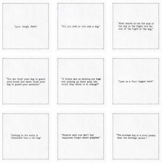 FIVE STAR NAPKINS Dog Quotes, White Cotton Cocktail Napkins, Beverage Napkins, Bar Napkins, Cloth Napkins, Party Napkins, Events, Holidays, Weddings, Birthdays, Disposable, 4.5'' x 4.5''- (50x)