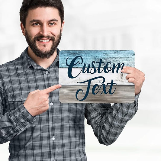 Custom Sign, Custom Street Sign, 11 Font Colors, 13 Font Styles, 4 Hole Options, 22 Sizes, 7x10 Inches, Rust Free DiBound, Fade Resistant, Made in USA by My Sign Center (Coastal)