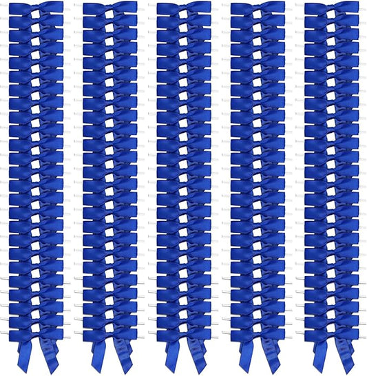 Bright Creations Gift Bows with Twist Ties 100Ct - 3-Inch Satin Bows & 5.7-Inch Polyester Ties, Dark Blue - Gift Wrap Ribbon for Party Favor & Treat Bags