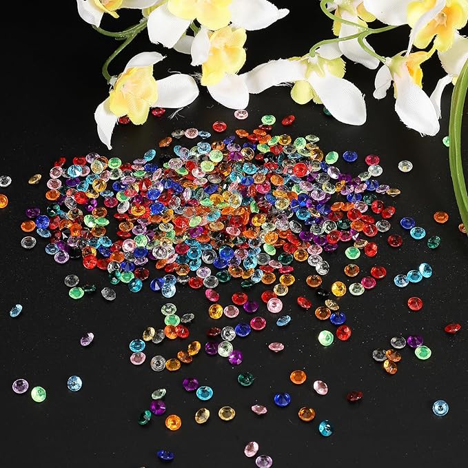 PATIKIL 10000 Pcs Wedding Table Scatter Confetti Crystals 4.5mm Acrylic Diamonds Vase Fillers Gems for Table Centerpiece Decorations Party Vase Beads, Date Red