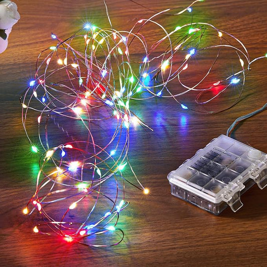 1 Pack 65.6 Ft. Battery Operated Outdoor String Lights with Remote & Timer, LED Multi Color Fairy Lights, Waterproof Twinkle Lights for Bedroom, Dorm, Mason Jar, Wedding, Party, Christmas