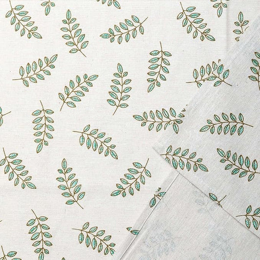 Pastoral Rectangle Tablecloth - 60 x 84 Inch - Beige Linen Table Cloth - Washable Table Cover with Dust-Proof Wrinkle Resistant for Restaurant, Picnic, Bistro, Indoor and Outdoor Dining, Green Leaf