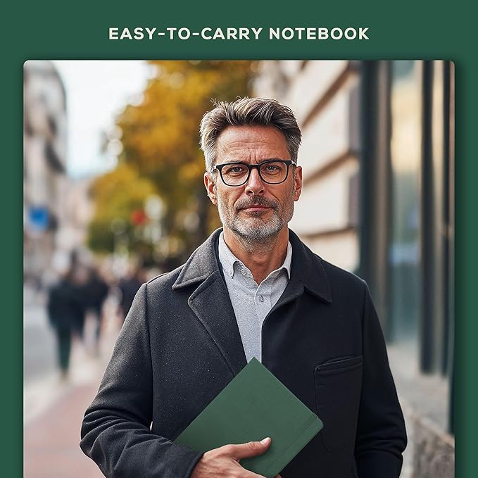 Beechmore Books A4 Sketchbook – 8.5x11 Premium Vegan Leather Bound Large Sketch Book Hardcover with 156 Thick 160gsm Perforated Ivory Pages, Blank Sketch Pad, Gift Boxed, Back Pocket, Ribbon Bookmark