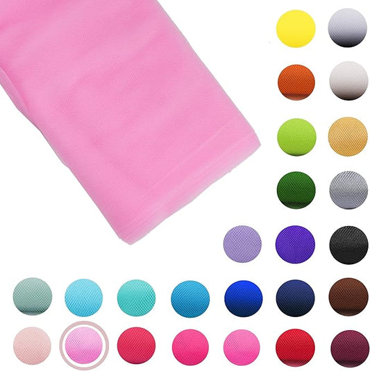 Craft And Party, Light Pink Fabric Tulle Roll 54 Inch by 40 Yards (120 ft) Fabric Tulle Bolt for DIY Tutu Skirt, Wedding and Decoration (Light Pink)