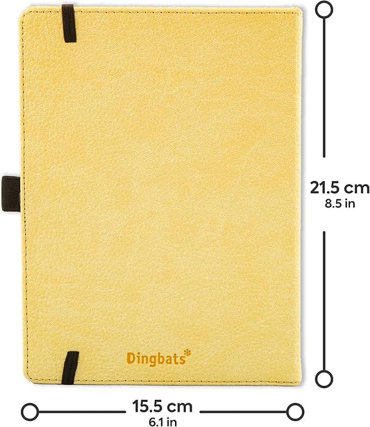Dingbats A5 Wildlife Notebook Journal Hardcover, Cream 100gsm Ink-Proof Paper, 6.1 x 8.5 inches, 192 pages (Cream Wolf, Squared)