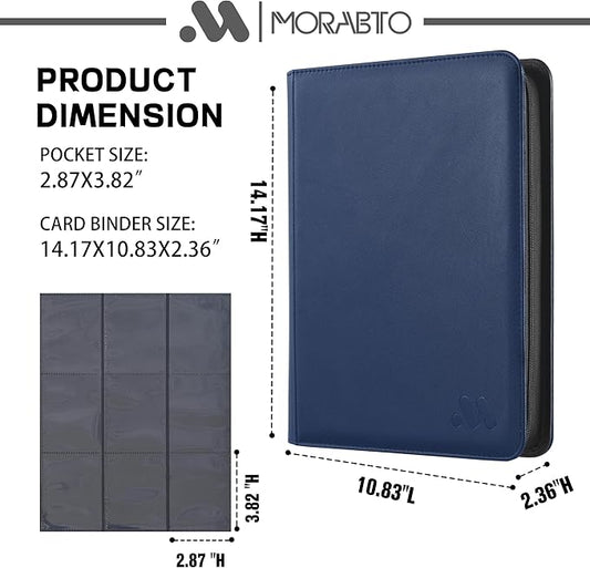 Card Binder 9 Pockets,Trading Card Binder Holds up to 864 Cards with 48 Sleeves,Zipper Card Holder Album Compatible with TCG Card/Game Cards/Sports Card