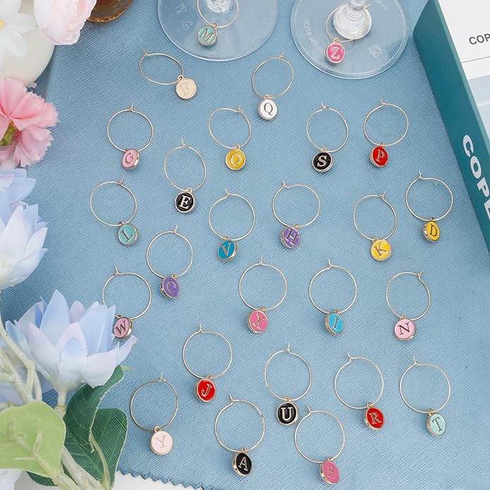 Wine Glass Charms Wine Charms for Stem Glasses Glass Markers Identifiers Tags for Christmas Tasting Party Favors Decorations