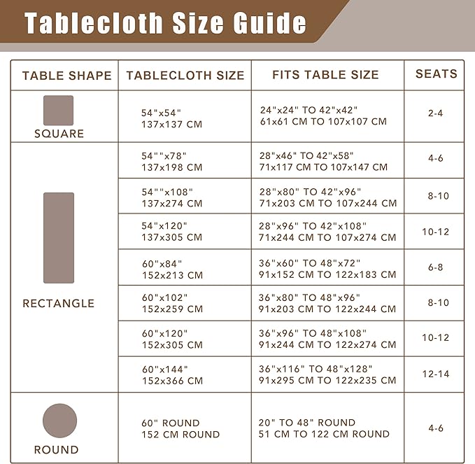 Fitable Faux Linen Round Tablecloths 60 Inches - 6 Pack Neutral Table Clothes Faux Burlap Table Covers for Kitchen, Dining Room, Party, Farmhouse, Outdoor (Great for 20"-48" Round Tables, Beige)