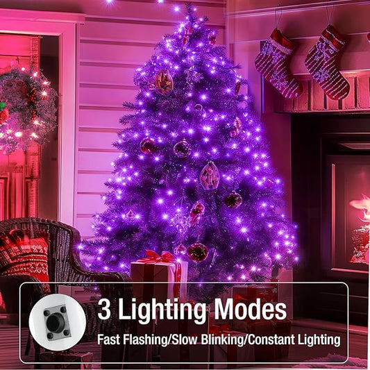 6 Pack Fairy Lights Battery Operated - 7ft 20 Led Twinkle Lights 3 Modes, Bulk Mini String Lights Waterproof for Halloween Holiday Mason Jars Vases DIY Decoration Christmas-Purple