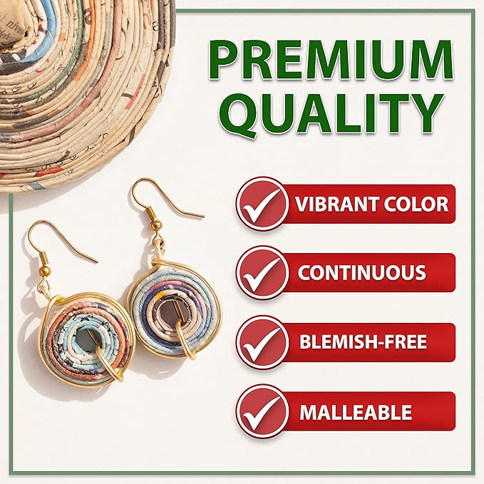 Mandala Crafts 12 Gauge Anodized Aluminum Craft Wire for Jewelry Making - 60 FT Colored Flexible Gold Tone Wire - Bendable for Bonsai Armature Crafting Sculpting