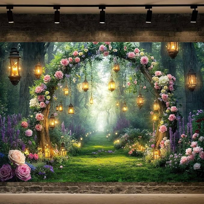 12x10ft Purple Flower Wedding Photography Backdrop Lavender Floral Wedding Bridal Photography Backdrop Anniversary Birthday Baby Shower Girl Party Banner Photo Booth Props Background Wall Decor