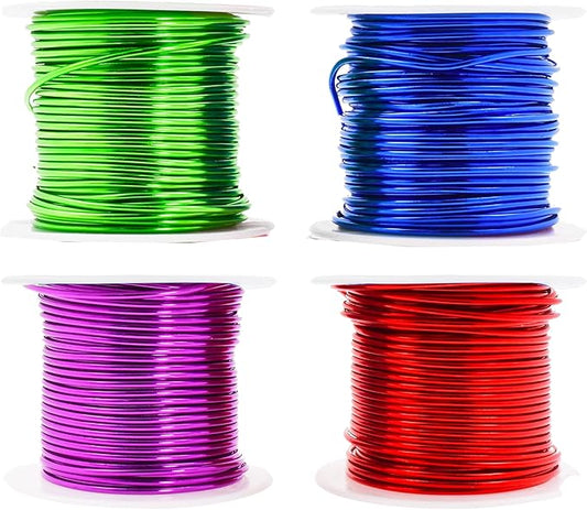 Mandala Crafts 14 Gauge Anodized Aluminum Craft Wire for Jewelry Making - 240 FT Colored Flexible Rainbow Combo Wire - Bendable for Bonsai Armature Crafting Sculpting