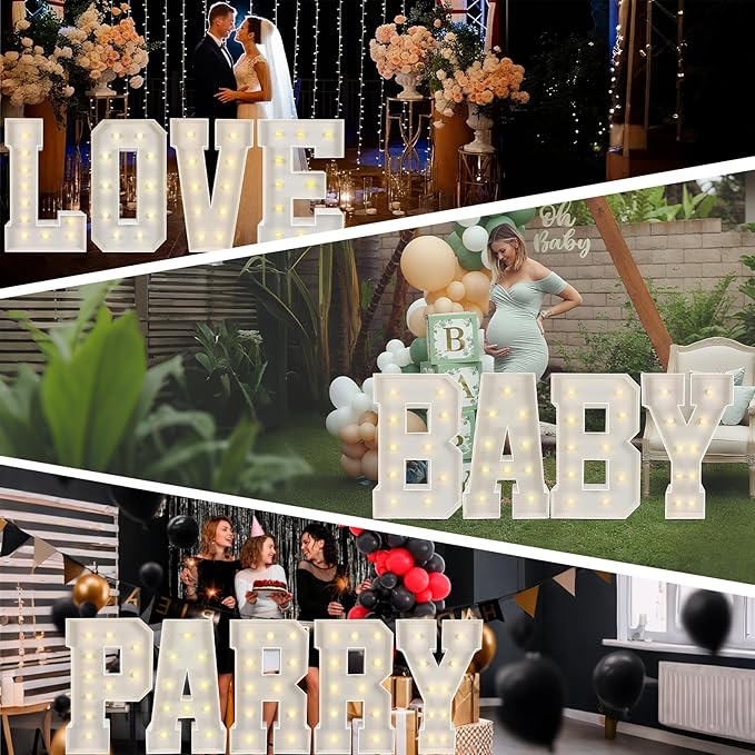 Marquee Light Up Numbers: 3FT Large Decorative Letters Signs for Party Decorations Baby Shower Birthday Wedding Engagement Anniversary, 3 Feet Tall Pre-Cut DIY Foamboard Number 1 - Easy to Assemble