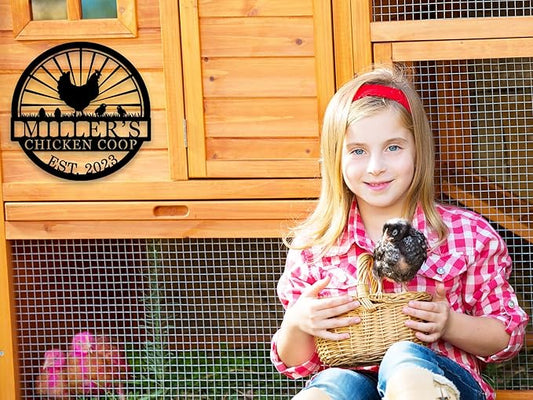 Hen House Coop Sign, Custom Chicken Coop Signs, Custom Chicken Farm Metal Sign, Family Name Metal Sign for Farm House, Our Little Coop Sign Metal Sign