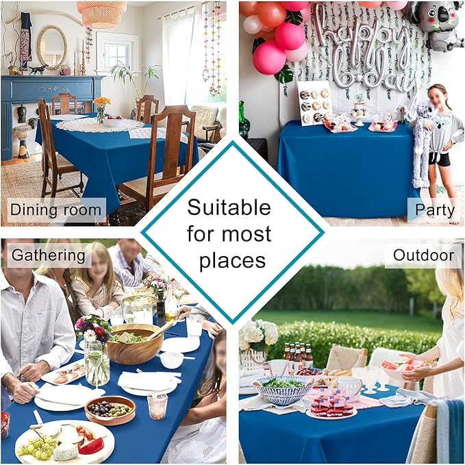 Hiasan Royal Blue Tablecloth Square - Waterproof and Washable Fabric Table Cloth for Card Tables, 30 x 30 Inch