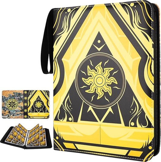 9 Pocket Card Binder for MTG/YGO/PTCG/Game Cards, Holds 900 Cards,Premium Card Collector Book for TCG Players,Toys Gifts for Kids(Yellow)