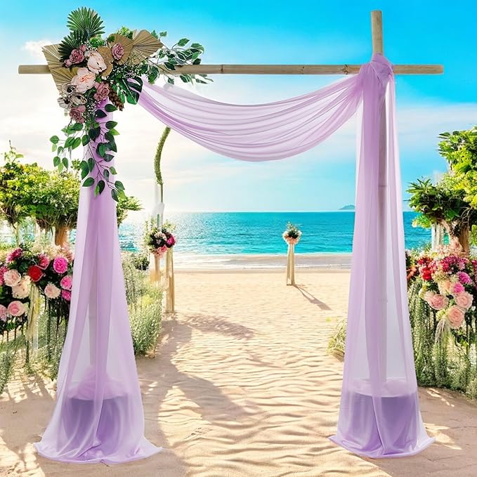 MDS Halloween Chiffon Draping Fabric - 1 Panel, 30" Wide x 30ft Long - Sheer Spooky Arbor & Canopy Drapery for Haunted House Backdrops, Party Ceilings, DIY Costumes & Themed Events - Orchid