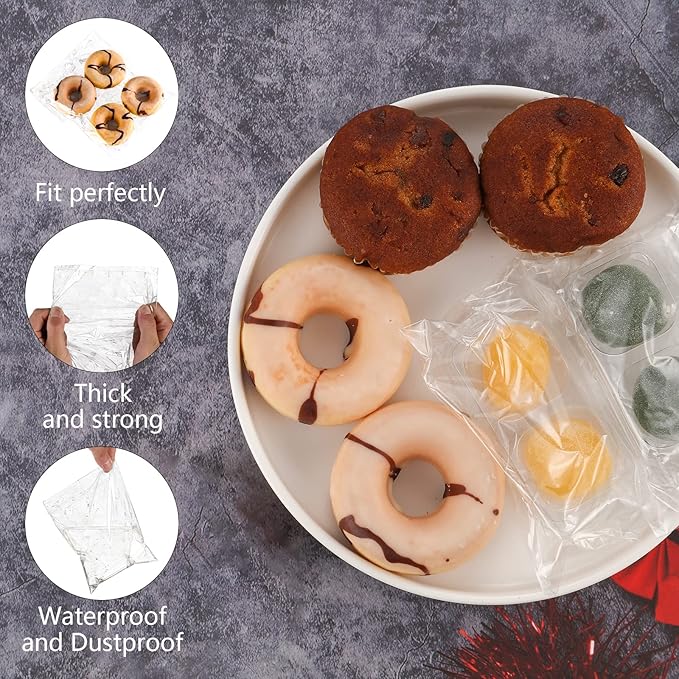 MoloTAR || 200 Pcs 5''x 7'' Clear Resealable Cello/Cellophane Good for Bakery,Adhesive Treat, Candle, Soap, Cookie Poly Bags
