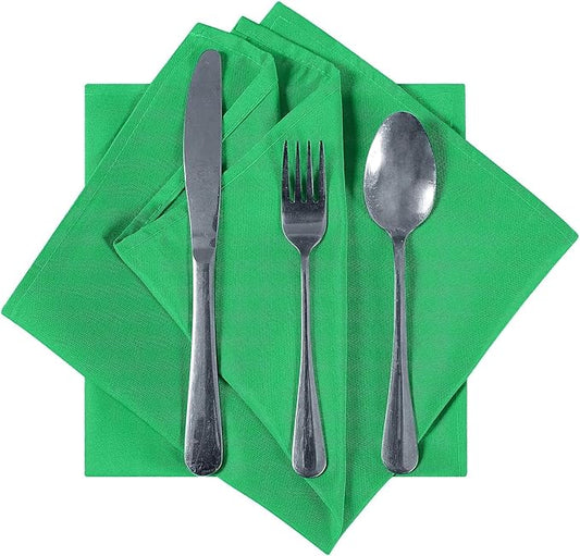Cloth Napkins 17x17 inch Washable Polyester Dinner Napkins Soft Table Napkins for Wedding Party Dining Banquet(Emerald,50PCS)