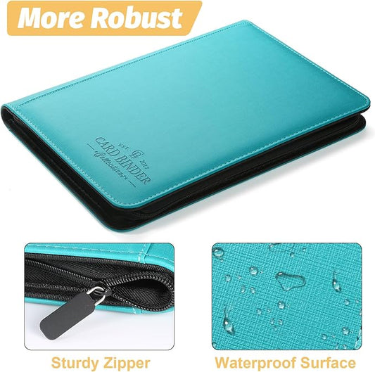 9 Pocket Card Binder, Premium Zip Trading Card Binder, 540 Double Sided Pocket PU Collection Binder, Collector Album, Card Folder for MTG, TCG, Sports Cards