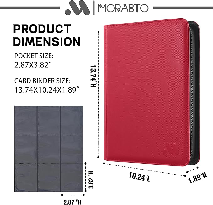 Card Binder 9 Pocket,Trading Card Binder Holds up to 360 Cards with 20 Sleeves,Zipper Card Holder Album Compatible with TCG Card/Game Cards/Sports Card