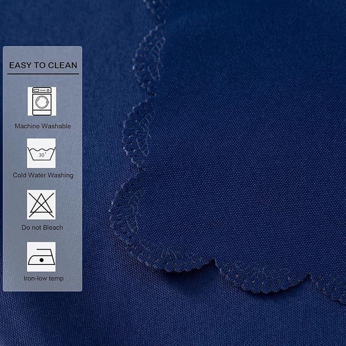 Rectangle Navy Tablecloth 60 x 84 Inch Polyester Fabric Washable Table Cloth Decorative Wrinkle Resistant Solid Color Table Cover for Kitchen Dinning Party Wedding Camping