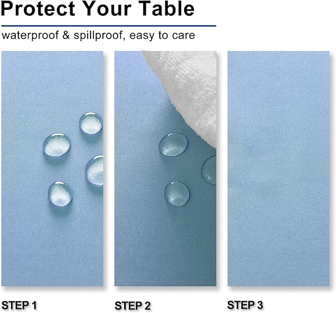 Hiasan Dusty Blue Square Tablecloth - Waterproof Spillproof and Wrinkle Resistant Washable Polyester Table Cloth for Dining Party, 54 x 54 inch