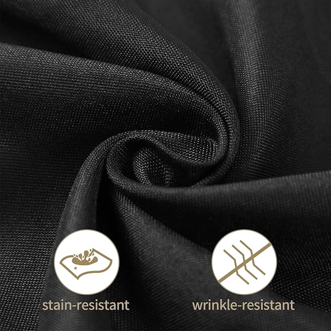 Ascoza 2pack 52x52 Inch Black Square in Polyester Fabric Tablecloth for Wedding,Banquet,Restaurant and Parties