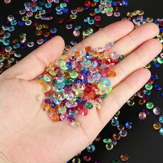 PATIKIL 4000 Pcs Wedding Table Scatter Confetti Crystals 6mm Acrylic Diamonds Vase Fillers Gems for Table Centerpiece Decorations Party Vase Beads, Light Green