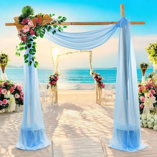 MDS Halloween Chiffon Draping Fabric - 1 Panel, 30" Wide x 40ft Long - Sheer Spooky Arbor & Canopy Drapery for Haunted House Backdrops, Party Ceilings, DIY Costumes & Themed Events - Turquoise