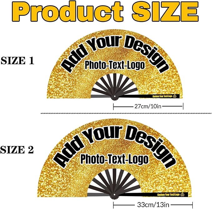 Custom Fans with Your Photo/Text - Personalized Folding Hand Fan for Line Dancing, Weddings, Parties | Decorative Gift for Women, Church Events & Dance Performances (180, 13 Inch)