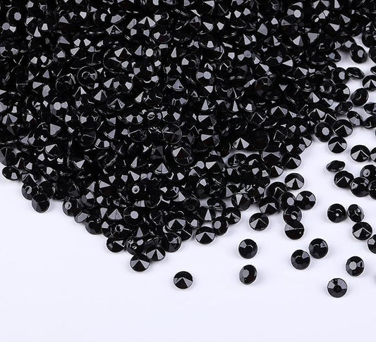 10000 pcs/Pack Wedding Table Scatter Confetti Crystals Acrylic Diamonds Vase Fillers 4.5 mm Rhinestones for Wedding, Bridal Shower, Vase Beads Decorations (Black)