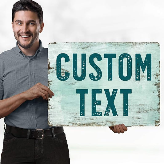 Custom Sign, Custom Street Sign, 11 Font Colors, 13 Font Styles, 4 Hole Options, 22 Sizes, 18x24 Inches, Rust Free DiBound, Fade Resistant, Made in USA by My Sign Center (Shabby Chic)