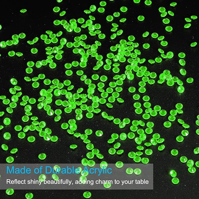PATIKIL 10000 Pcs Wedding Table Scatter Confetti Crystals 4.5mm Acrylic Diamonds Vase Fillers Gems for Table Centerpiece Decorations Party Vase Beads, Grass Green