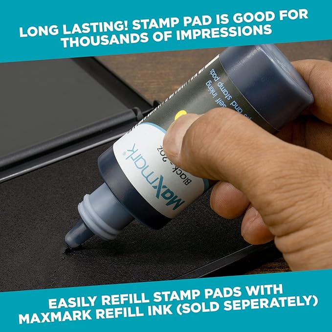MaxMark Large Gray Stamp Pad - 2-3/4" by 4-1/4" - Premium Quality Felt Pad