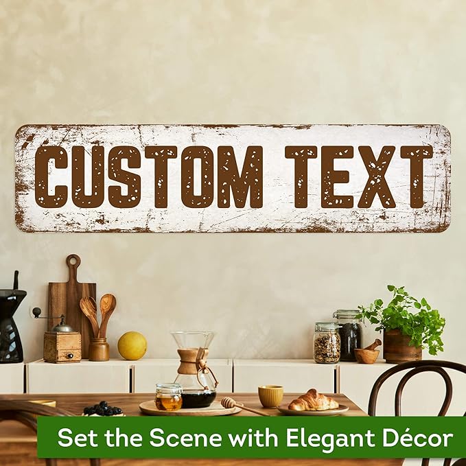 Custom Sign, Custom Street Sign, 11 Font Colors, 13 Font Styles, 4 Hole Options, 22 Sizes, 12x48 Inches, Rust Free DiBound, Fade Resistant, Made in USA by My Sign Center (Rustic)