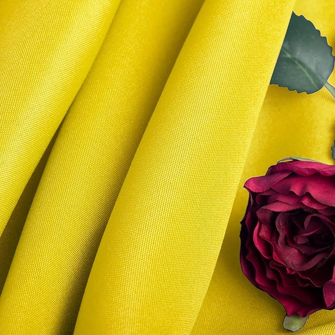 Ascoza 2pack 108 Inch Yellow Round Tablecloth in Washable Polyester Fabric for Wedding/Banquet/Restaurant/Parties…
