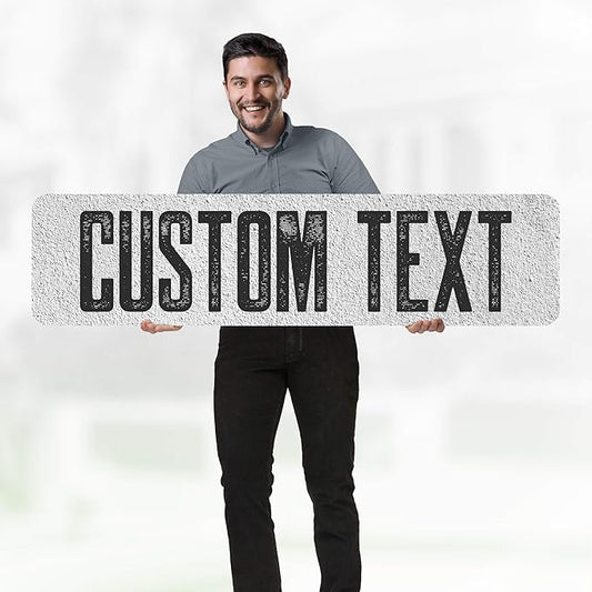 Custom Sign, Custom Street Sign, 11 Font Colors, 13 Font Styles, 4 Hole Options, 22 Sizes, 12x48 Inches, Rust Free DiBound, Fade Resistant, Made in USA by My Sign Center (Concrete)