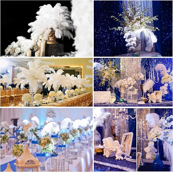 THARAHT Red Ostrich Feathers 12pcs Large Natural Bulk 12-14Inch 30cm-35cm for Wedding Party Centerpieces Halloween and Home Decoration Feathers