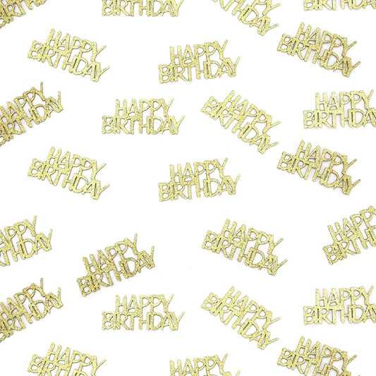 Gold Happy Birthday Confetti for Tables Glitter Birthday Party Table Scatters for Adult/Kids Birthday Anniversary DIY Crafts Party Supplies 100PC