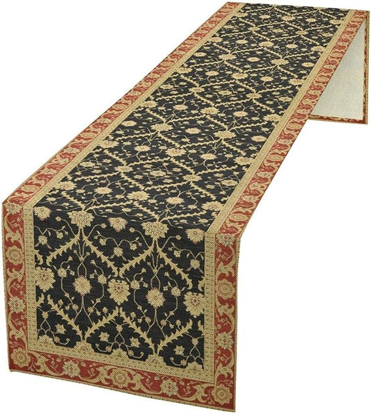 Vintage Morris Floral Table Runner, Boho Rustic Farmhouse Flower Pattern for Home Kitchen Table Decor Dining Coffee Room Party Decor 13x90in