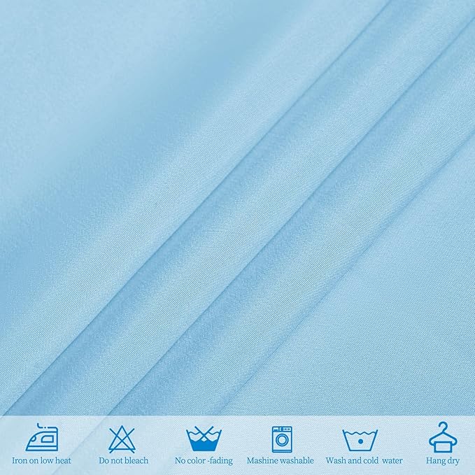 10 Pack Light Blue Tablecloths for 6 Foot Rectangle Tables 60 x 102 Inch - 6ft Rectangular Bulk Polyester Fabric Table Clothes for Wedding Buffet Party Banquet Reception Restaurant and Camping