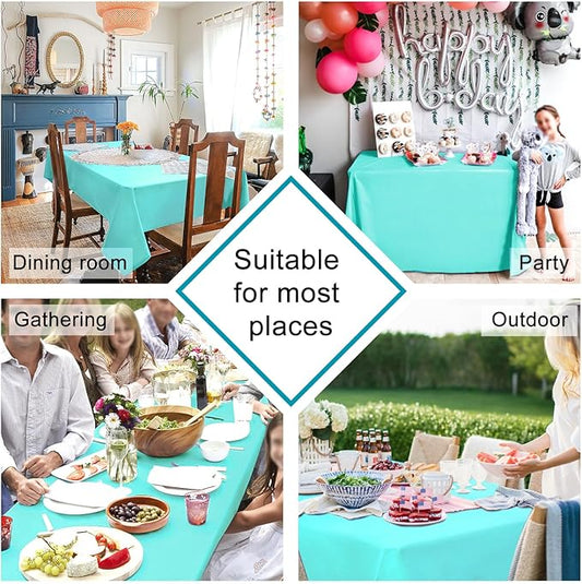 Hiasan Light Blue Tablecloth Square - Waterproof and Wrinklr Resistant Washable Polyester Fabric Table Cloth for Dining Room and Outdoor Use, 30 x 30 Inch