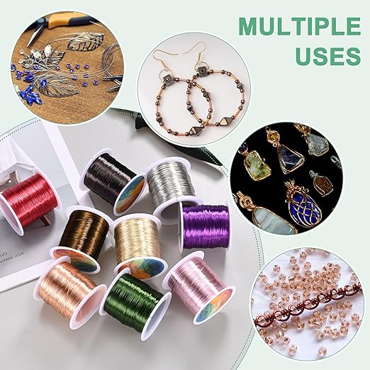 0.4mm Jewelry Wire, 26 Gauge 328FT Craft Wire Copper Beading Wire for Jewelry Making/Planting/Weaving/DIY Crafting, Soft Metal Wires [100M, Copper Tone]