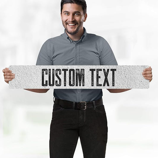 Custom Sign, Custom Street Sign, 11 Font Colors, 13 Font Styles, 4 Hole Options, 22 Sizes, 6x36 Inches, Rust Free DiBound, Fade Resistant, Made in USA by My Sign Center (Concrete)