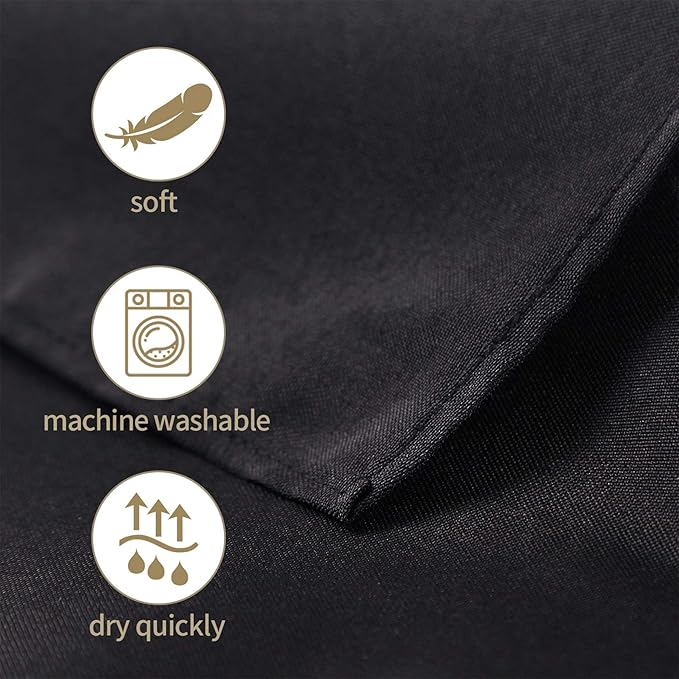 Ascoza 2pack 108 Inch Black Round Tablecloth in Polyester Fabric for Wedding/Banquet/Restaurant/Parties